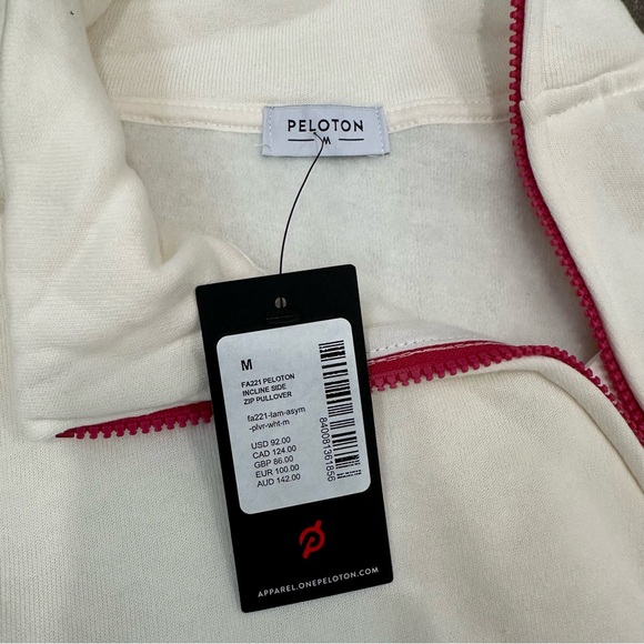 NWT Peloton Women's Cream Sweatshirt with Pink Detail - Picture 4 of 7